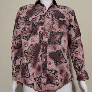 VTG WRANKGLER BRUSHPOPPER AZTEC SHIRT | MEN 16.5/35 RARE